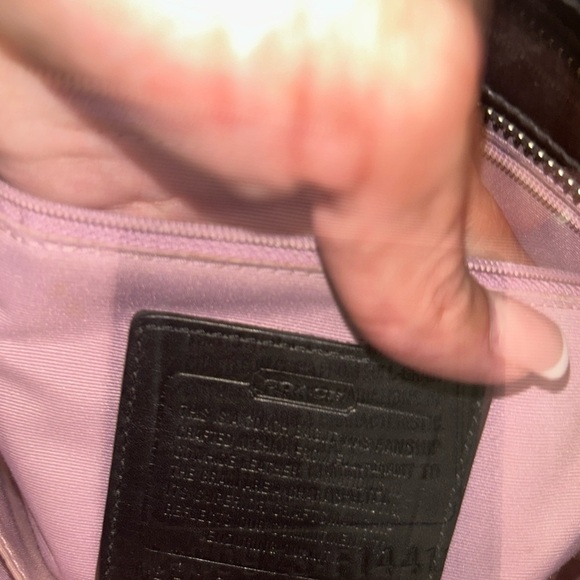 Coach Black Shoulder Bag with Glossy Patent Finish - Picture 10 of 15